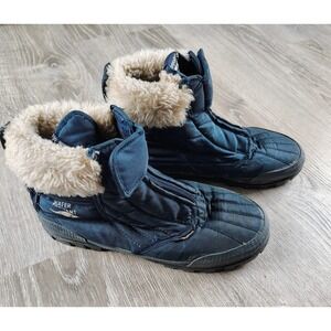 Vtg Kangaroo Waterproof Sherpa Lined Steel Shank Snow Boots Zip Pocket Size 7.5
